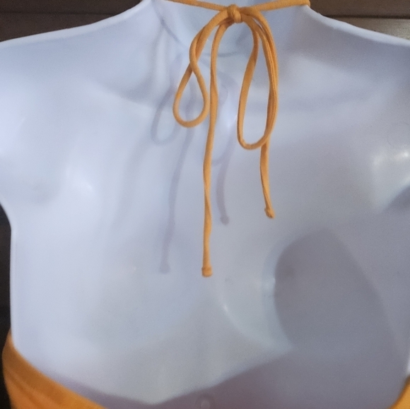 NEW Isabel Maternity by Ingrid & Isabel Babydoll Halter Gold Top - Picture 7 of 12